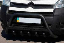 Citroen Berlingo 2008-2018 рр. Кенгурятник WT004 Black (нерж) фото 1