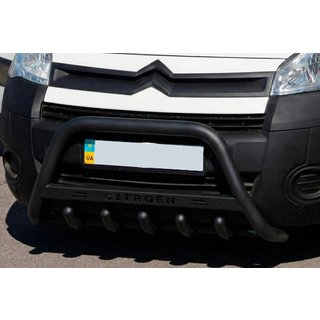 Кенгурятник WT004 Black (нерж) Citroen Berlingo 2008-2018 рр. фото 1