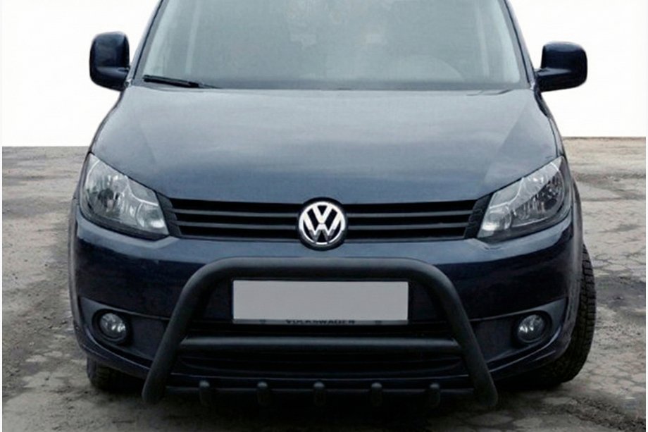 Volkswagen Caddy 2010-2015 рр. Кенгурятник WT003 Black (нерж) Фото 2