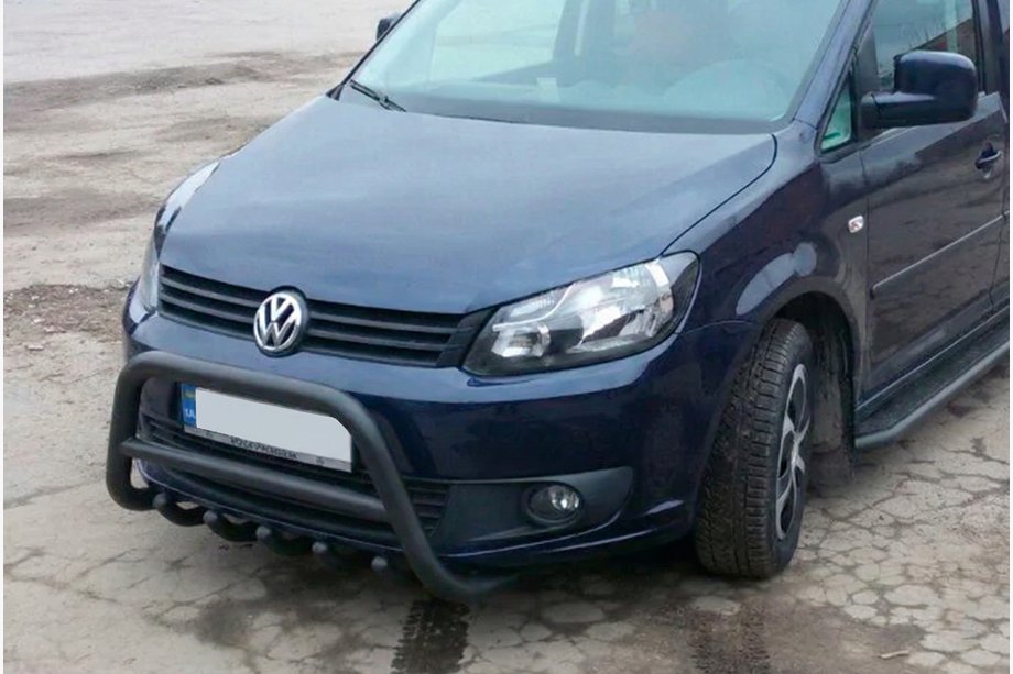 Volkswagen Caddy 2015-2020 рр. Кенгурятник WT003 Black (нерж) Фото 2