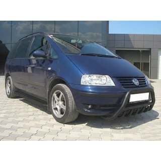 Кенгурятник WT003 Black (нерж) Volkswagen Sharan 1995-2010 рр. фото 3