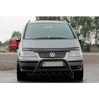Кенгурятник WT004 Black (нерж) Volkswagen Sharan 1995-2010 рр. фото 2