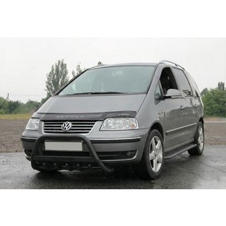 Кенгурятник WT004 Black (нерж) Volkswagen Sharan 2010-2023 рр. фото 2