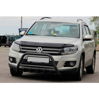 Кенгурятник WT003 Black (нерж) Volkswagen Tiguan 2007-2016 рр. фото 2