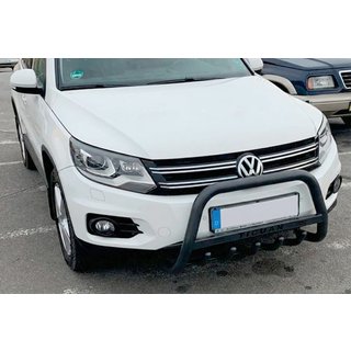 Кенгурятник WT004 Black (нерж) Volkswagen Tiguan 2007-2016 рр. фото 1