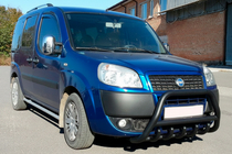 Fiat Doblo I 2005-2010 рр. Кенгурятник WT003 Black (нерж) фото 1