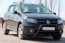 Renault Sandero 2013-2022 рр. Кенгурятник WT003 Black (нерж) фото 3