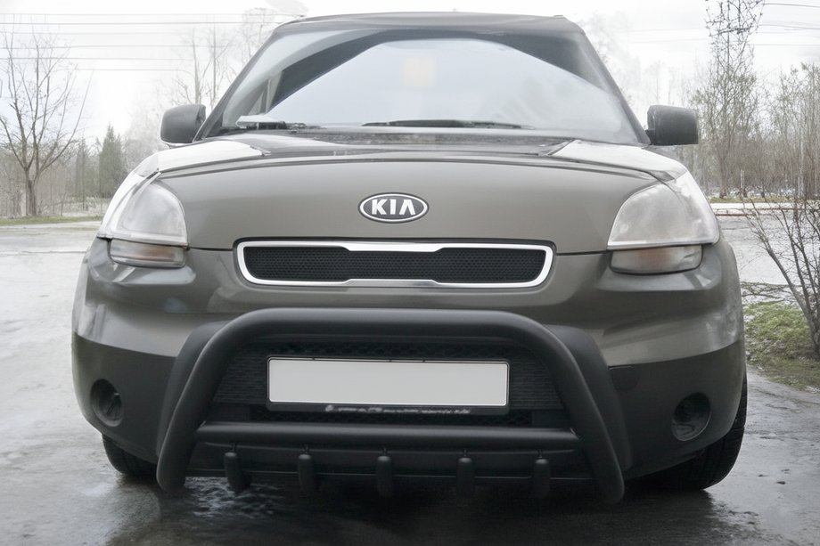 Kia Soul I 2008-2013 рр. Кенгурятник WT003 Black (нерж) Фото 1