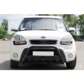 Кенгурятник WT004 Black (нерж) Kia Soul I 2008-2013 рр. фото 1