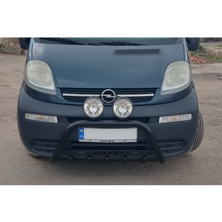 Кенгурятник WT004 Black (нерж.) Opel Vivaro 2001-2015 рр. фото 1