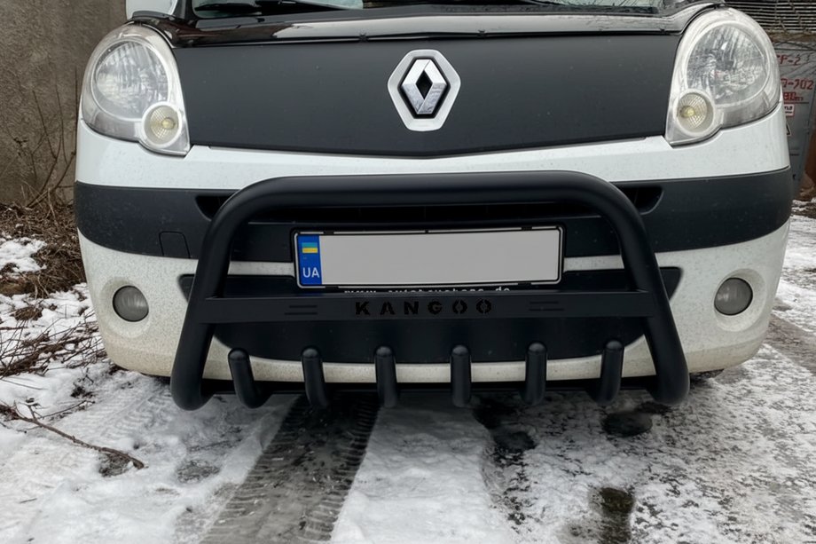 Renault Kangoo 2008-2020 рр. Кенгурятник WT004 Black (нерж) Image