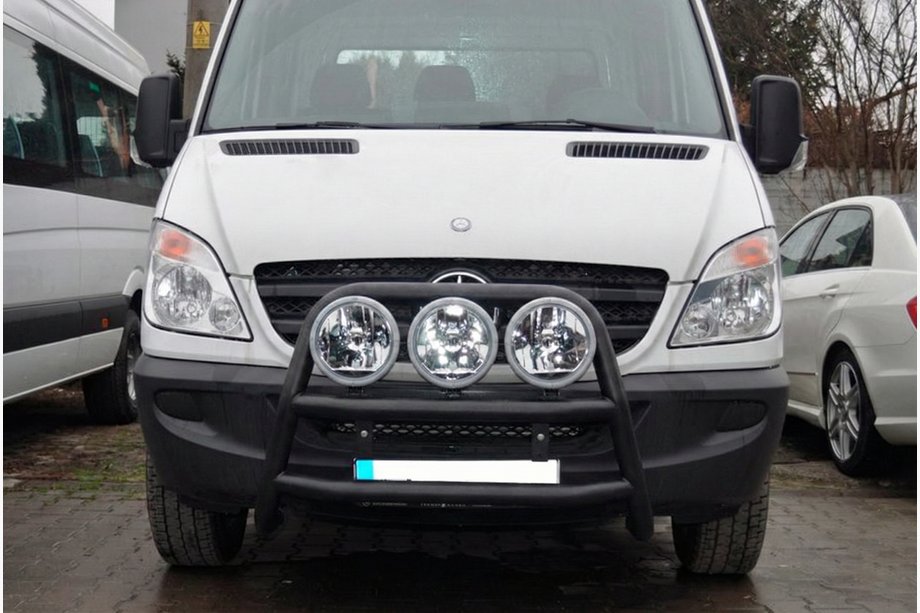 Mercedes Sprinter W906 2006-2018 рр. Кенгурятник високий WT018 Black (нерж.) Фото 2