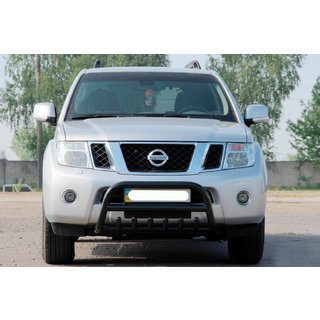 Кенгурятник WT008 Black (нерж) Nissan Navara 2006-2015 рр. фото 2