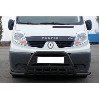 Кенгурятник Exclusive Black (нерж.) Renault Trafic 2001-2015 рр. фото 1