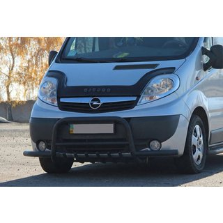 Кенгурятник Exclusive Black (нерж.) Renault Trafic 2001-2015 рр. фото 2