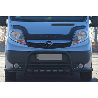 Кенгурятник Exclusive Black (нерж.) Renault Trafic 2001-2015 рр. фото 3
