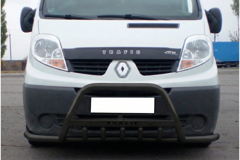 Renault Trafic 2001-2015 рр. Кенгурятник Exclusive Black (нерж.) Image