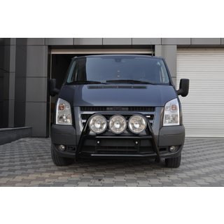 Кенгурятник WT018 Black (2006-2014, нерж.) Ford Transit 2000-2014 рр. фото 1