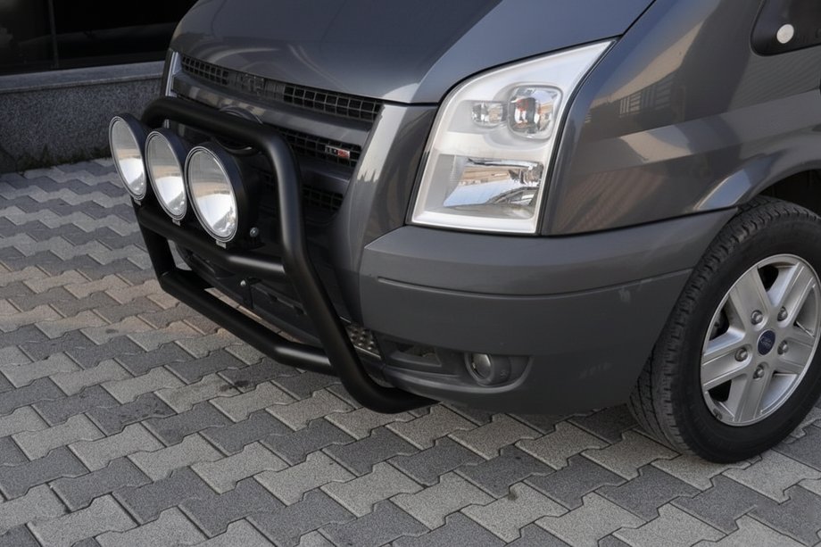 Ford Transit 2000-2014 рр. Кенгурятник WT018 Black (2006-2014, нерж.) Фото 3