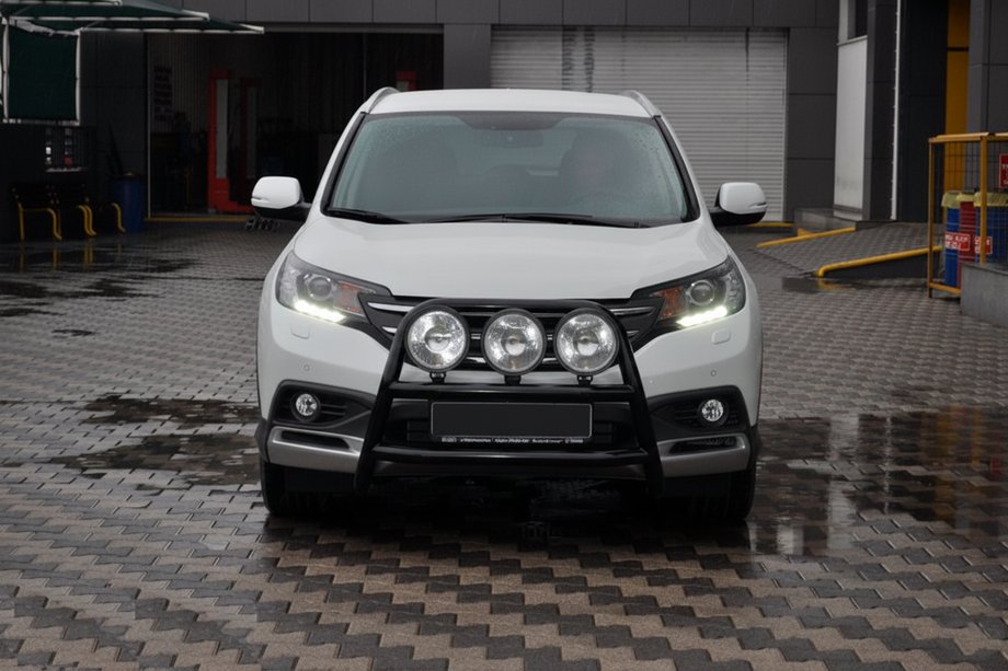 Honda CRV 2012-2016 рр. Передній захист WT018 Black (нерж.) Фото 2