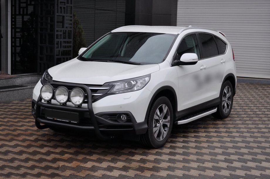 Honda CRV 2012-2016 рр. Передній захист WT018 Black (нерж.) Фото 3