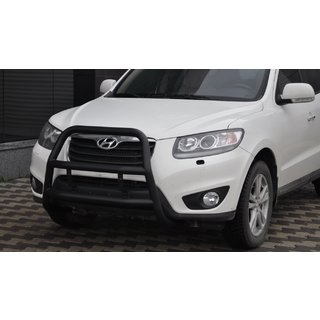 Кенгурятник WT018 Black (нерж.) Hyundai Santa Fe 2 2006-2012 рр. фото 1