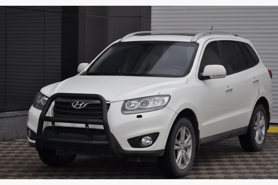 Hyundai Santa Fe 2 2006-2012 рр. Кенгурятник WT018 Black (нерж.) Фото 3