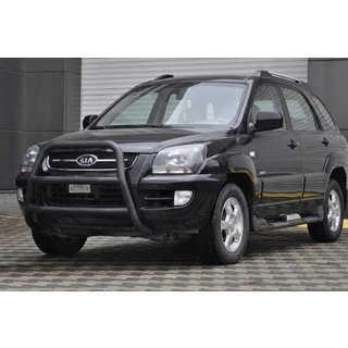 Кенгурятник WT018 Black (нерж.) Kia Sportage 2004-2010 рр. фото 1