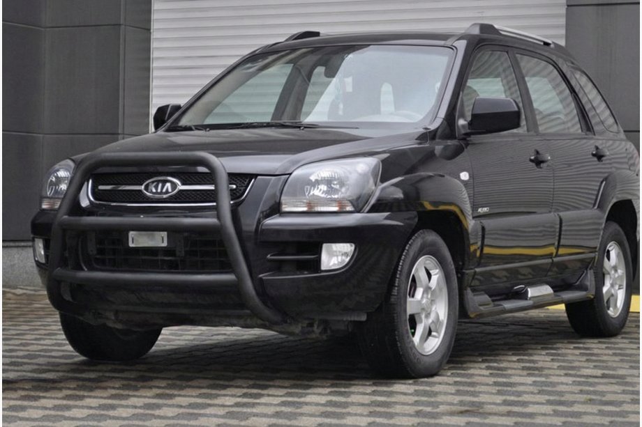 Kia Sportage 2004-2010 рр. Кенгурятник WT018 Black (нерж.) Фото 1