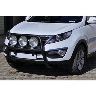Кенгурятник WT018 Black (нерж.) Kia Sportage 2010-2015 рр. фото 3