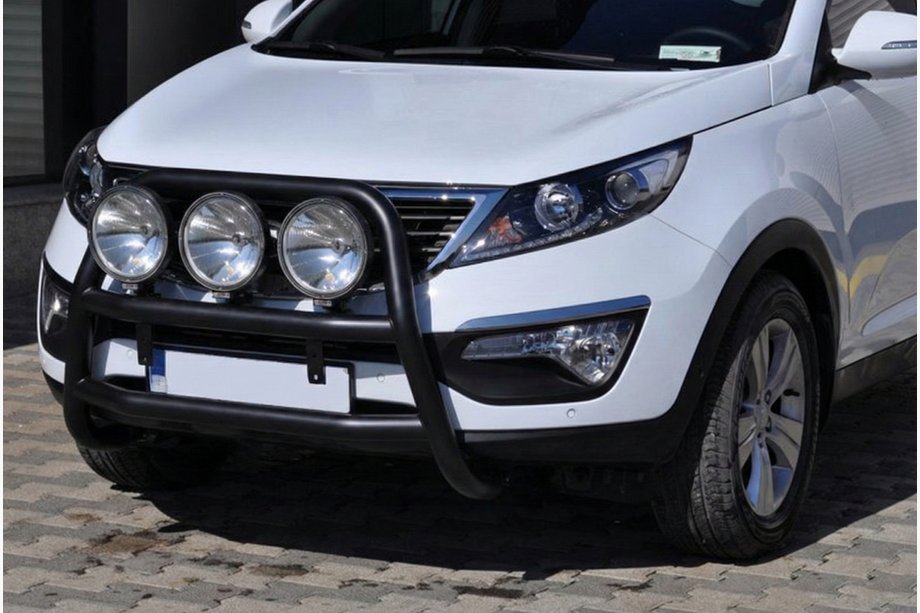 Kia Sportage 2010-2015 рр. Кенгурятник WT018 Black (нерж.) Фото 3