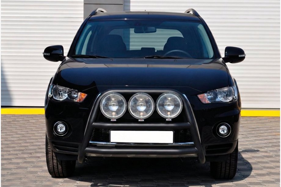Mitsubishi Outlander 2006-2012 рр. Кенгурятник WT018 Black (нерж.) Фото 1
