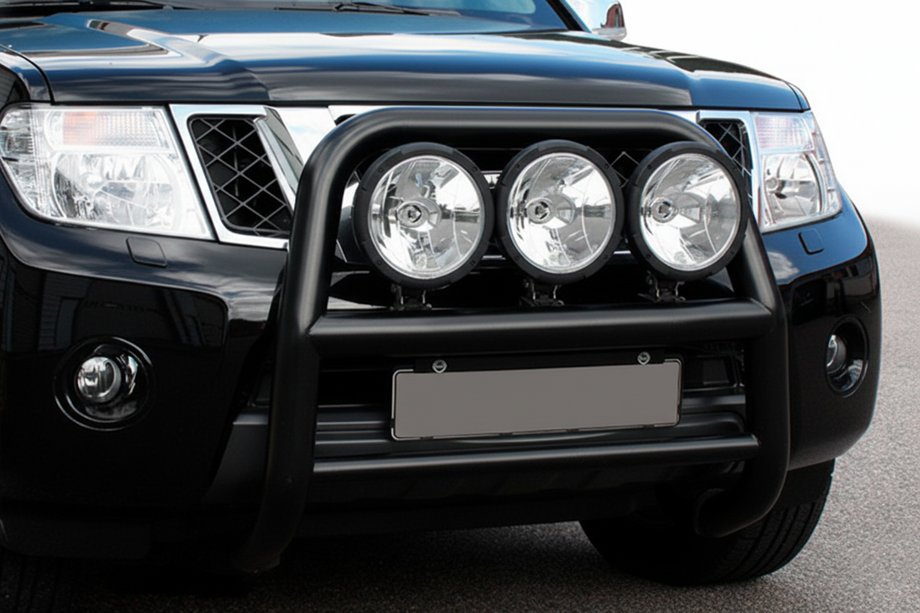 Nissan Navara 2006-2015 рр. Кенгурятник WT018 Black (нерж) Фото 1
