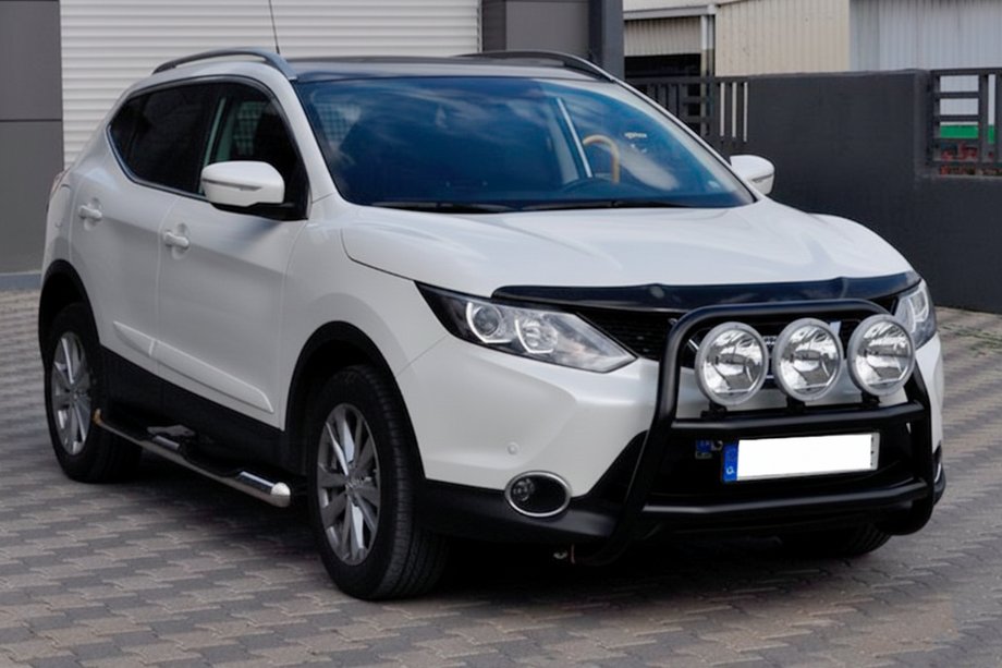 Nissan Qashqai 2014-2021 рр. Кенгурятник WT018 Black (нерж) Фото 3