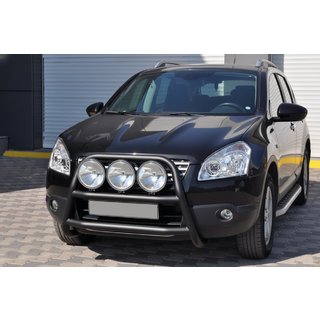 Кенгурятник WT018 Black (нерж.) Nissan Qashqai 2007-2010 рр. фото 3