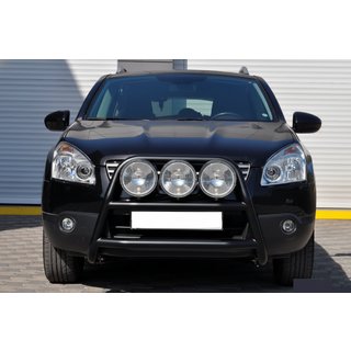 Кенгурятник WT018 Black (нерж.) Nissan Qashqai 2007-2010 рр. фото 1
