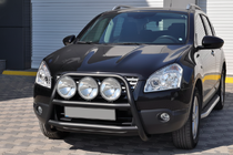 Nissan Qashqai 2010-2014 рр. Кенгурятник WT018 Black (нерж.) фото 2