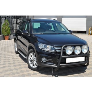 Кенгурятник WT018 Black (нерж) Volkswagen Tiguan 2007-2016 рр. фото 3