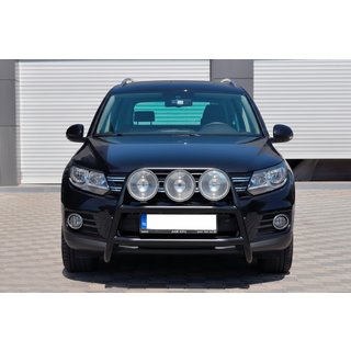 Кенгурятник WT018 Black (нерж) Volkswagen Tiguan 2007-2016 рр. фото 2