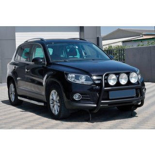 Кенгурятник WT018 Black (нерж) Volkswagen Tiguan 2007-2016 рр. фото 1