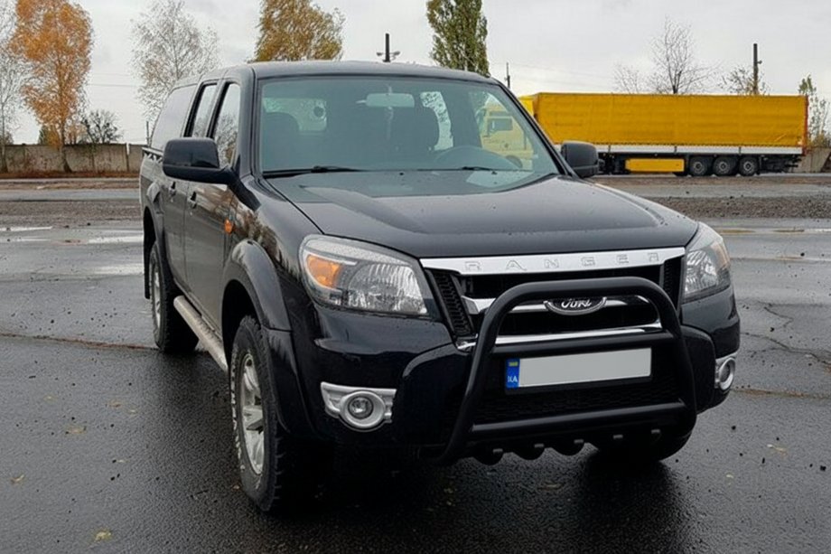 Ford Ranger 2007-2011 рр. Кенгурятник QT008 Black (нерж) Фото 2