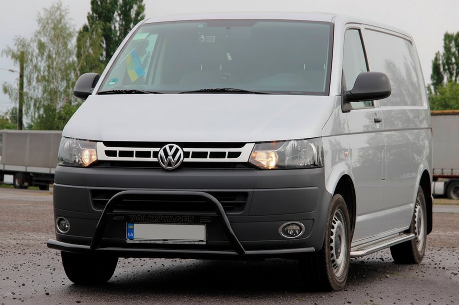 Volkswagen T5 2010-2015 рр. Кенгурятник WT007ST Black (нерж) Фото 2