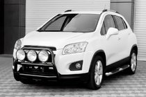 Chevrolet Trax 2012-2023 рр. Передня дуга WT018 Black (нерж.) фото 4