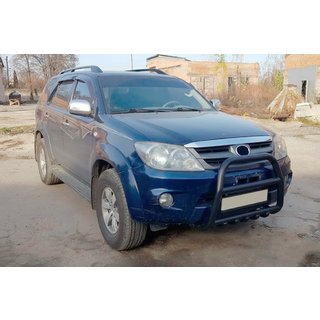 Кенгурятник F12-11 Black (нерж) Toyota Fortuner 2006-2015 рр. фото 2