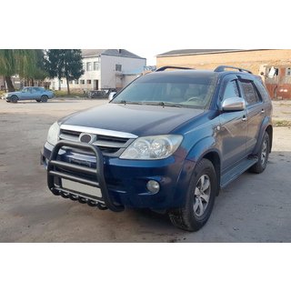 Кенгурятник F12-11 Black (нерж) Toyota Fortuner 2006-2015 рр. фото 1