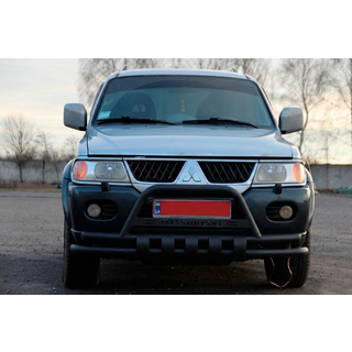 Передній захист ST015WT Black (нерж) фото 2