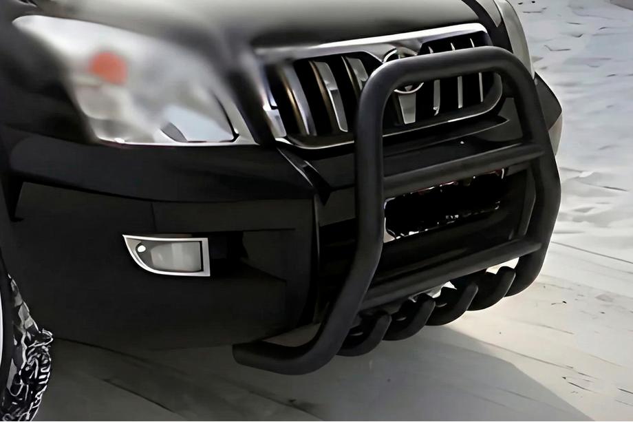 Toyota Land Cruiser Prado 120 2002-2009 рр. Кенгурятник високий Black (нерж) Фото 1