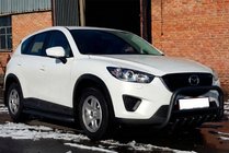 Mazda CX-5 2012-2017 рр. Передній захист WT021 Black (нерж.) фото 1
