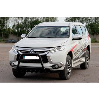 Кенгурятник WT008 Black (нерж) Mitsubishi Pajero Sport 2015- рр. фото 2