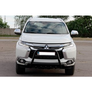 Кенгурятник WT008 Black (нерж) Mitsubishi Pajero Sport 2015- рр. фото 1